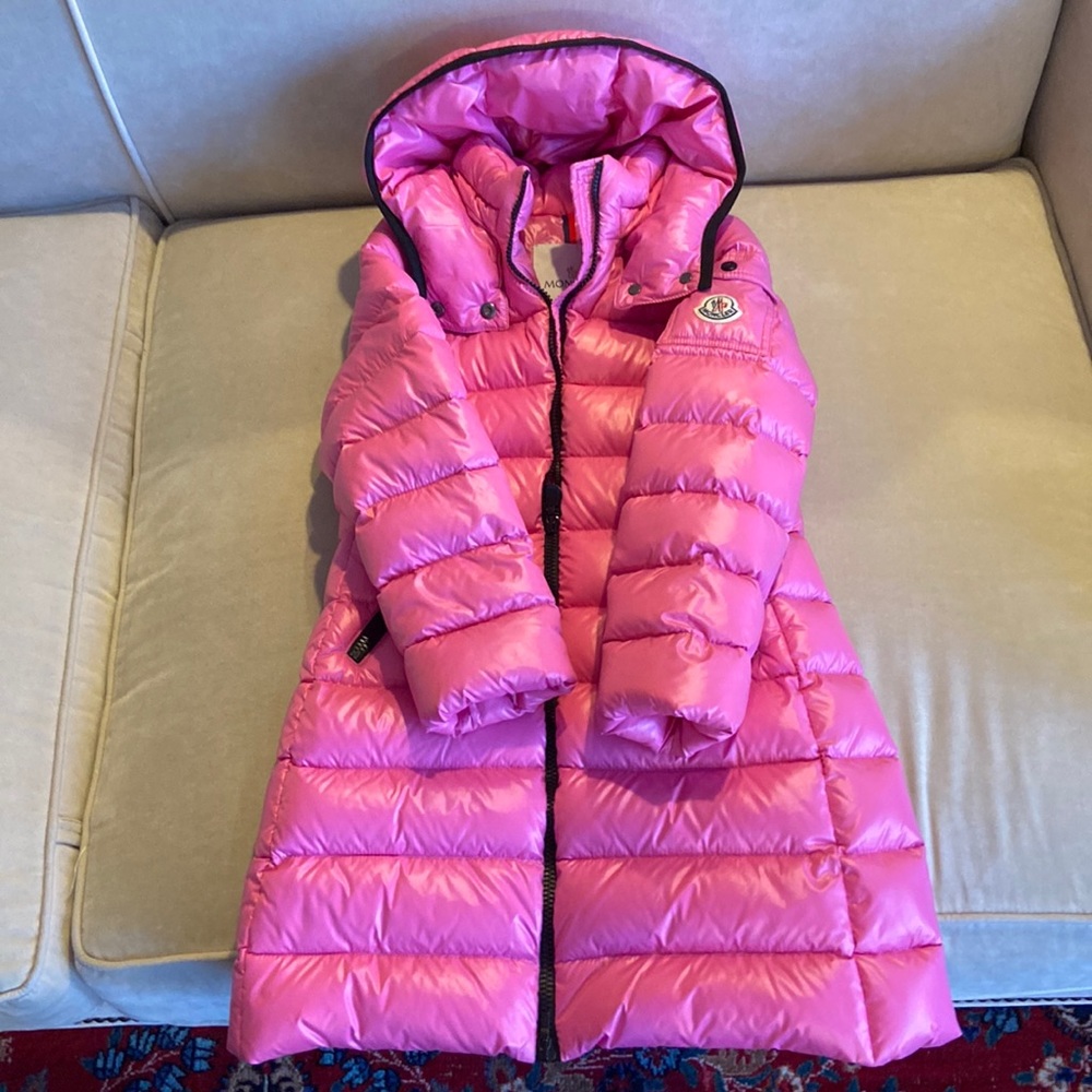 Moncler Girls Pink Moka Piumino Lungo Classic Jacket